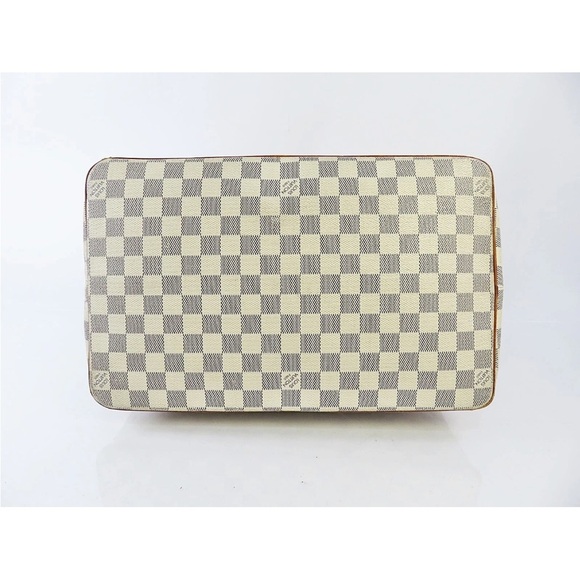 Louis Vuitton White and Tan Checkered Tote - Picture 4 of 16